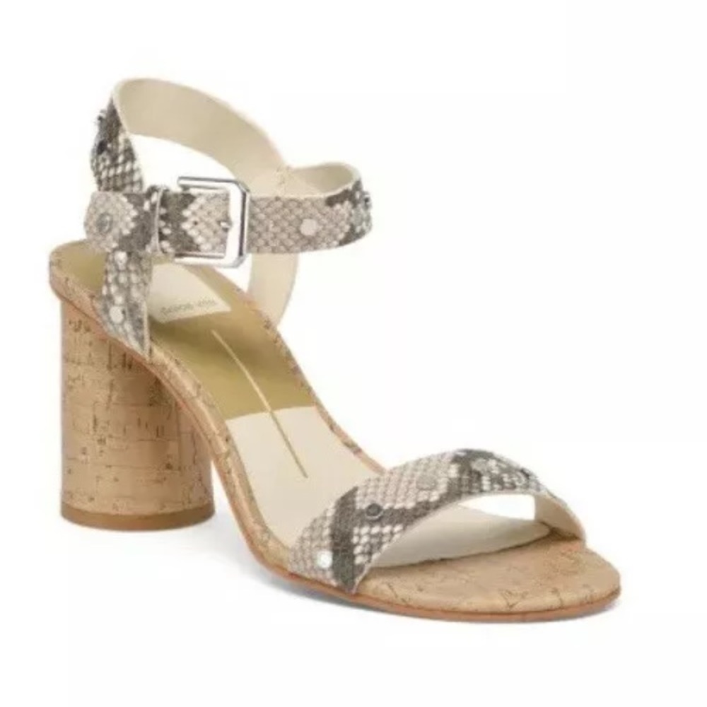 New Dolce Vita studded snakeskin Embossed block heeled sandals size 6